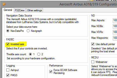Controls reversed: FSX A318/A319/A320/A321 - Auto Flight, Manual Flight