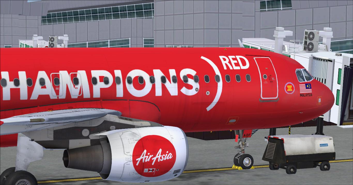 AirAsia A-320飛行機WE ARE ALL CHAMPIONS AirAsia 'We Are All Champions' 9M-AQF [8K] for Microsoft