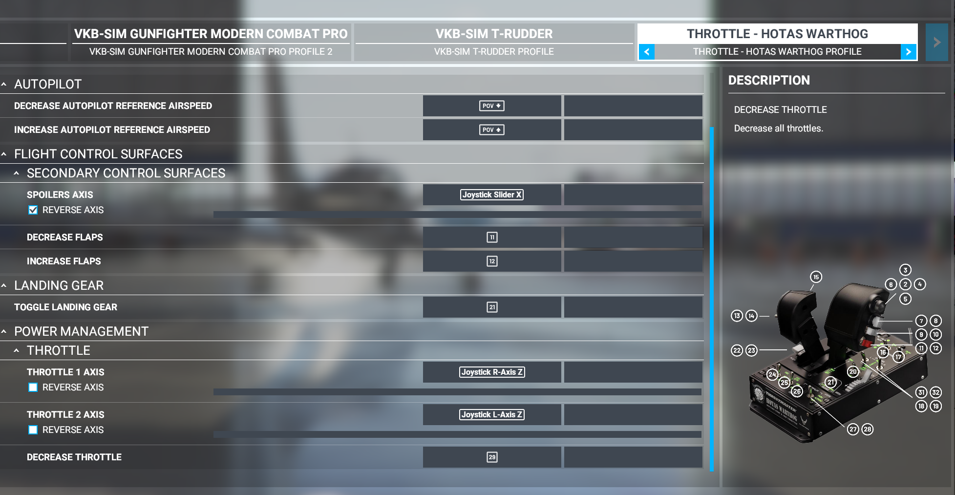 Thrustmaster hotaswarthog throttle not working for CRJ Controllers