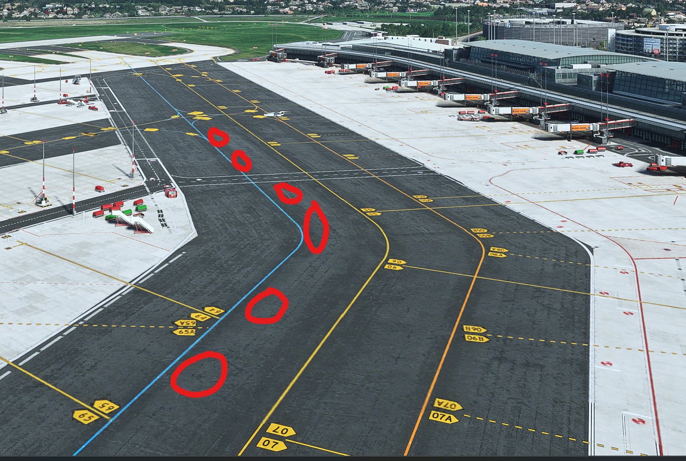 EDDH - ground markings error - Airports - AEROSOFT COMMUNITY SERVICES