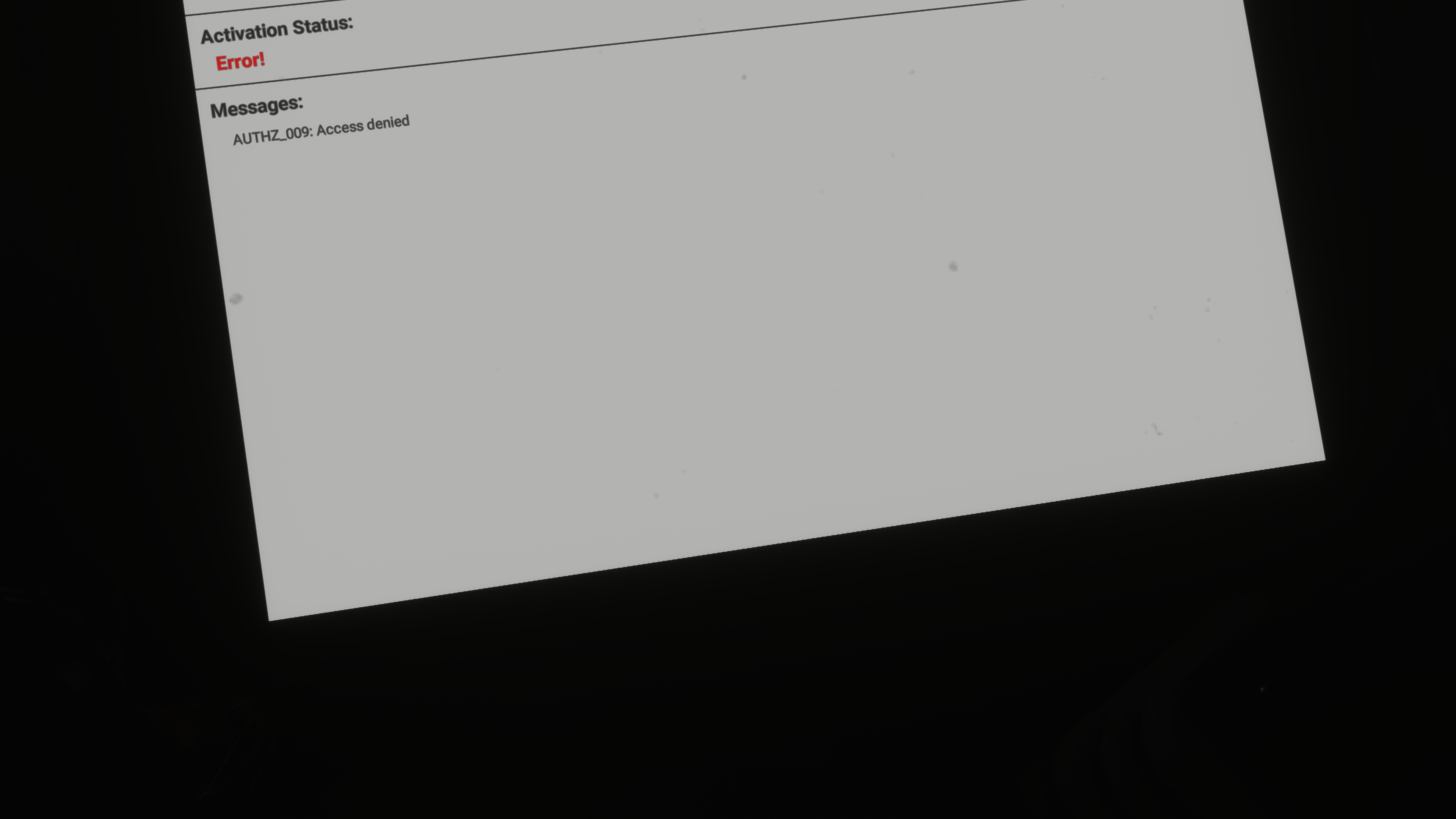 Problem With Activation