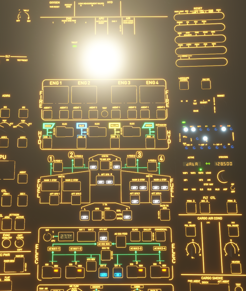 A340 Cockpit Lighting