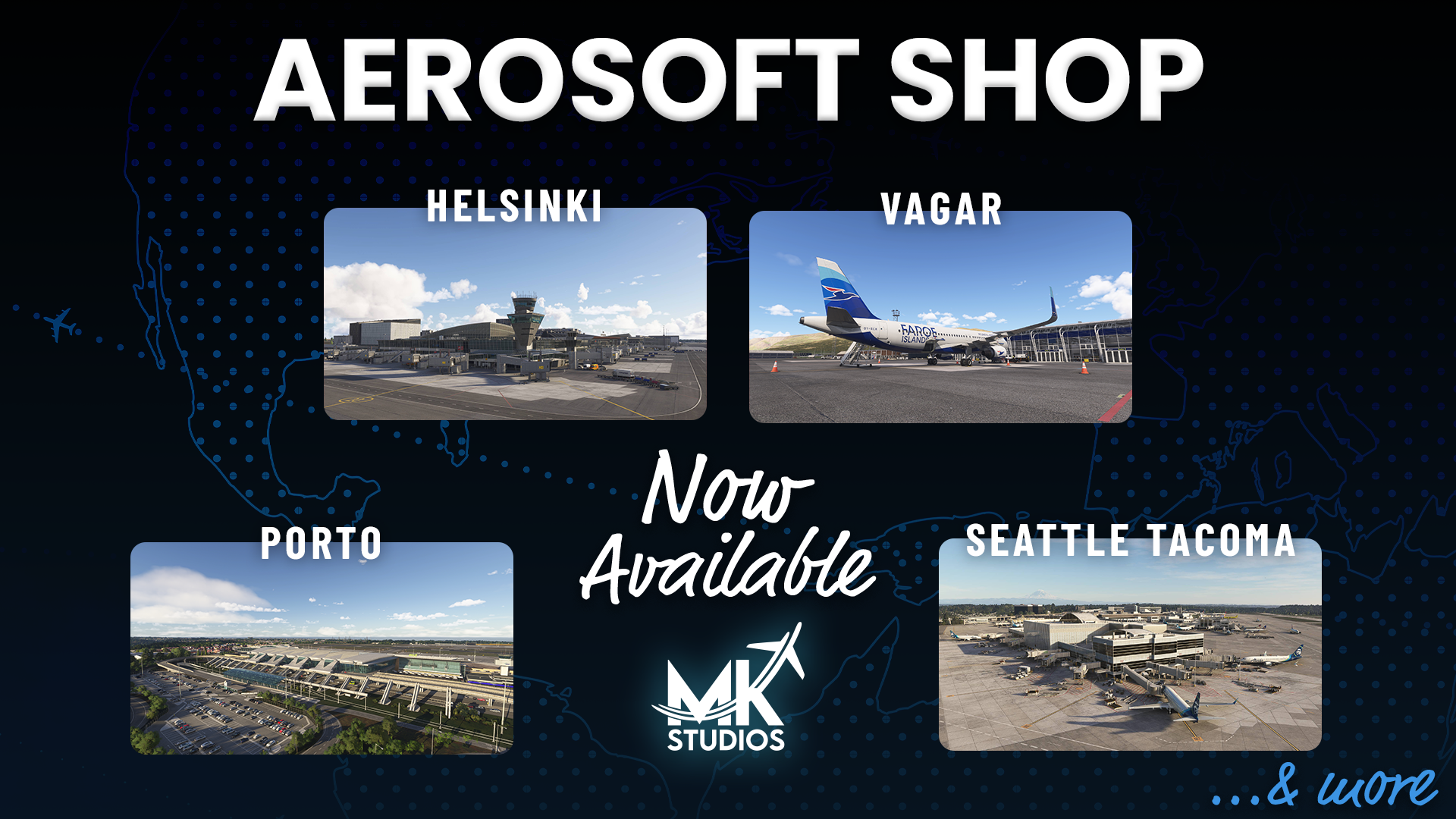 Airport sceneries from MK Studios are now available at Aerosoft Shop!