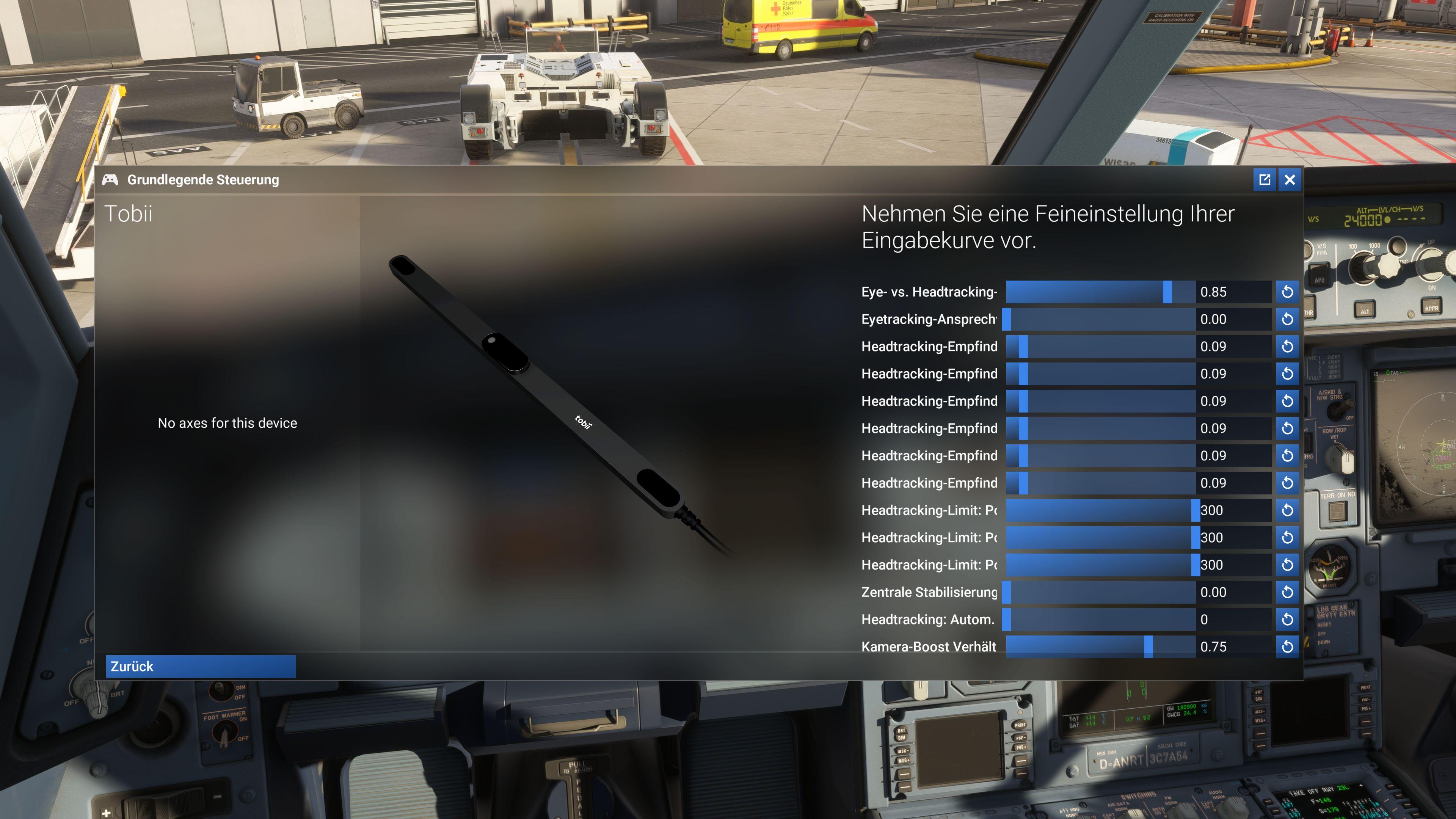 Tobii head tracking not working in cockpit view